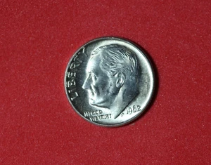 Moneda de diez centavos de plata Roosevelt 1962-D #P31679 - Imagen 1 de 2