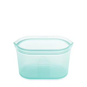 Reusable Silicone Food Storage Container Medium Teal Zip Top 24oz BPA Free - Picture 1 of 9