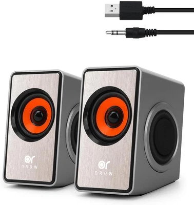 PC Speaker Bass Diaphragm 12W Desktop USB Deeper Bass 3.5mm Aux Output 2 Pcs NEW - Image 1 of 4