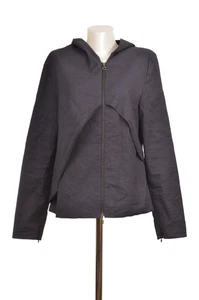 Chaqueta Sarah Pacini Azul Marino Oscuro Mezcla de Algodón Cremallera Completa Hecha en Italia Talla 2 - Imagen 1 de 7