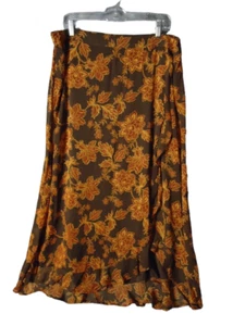Maxi Falda Maurices Imitación Envolvente Volantes Mujer Talla XL Floral Tiro Alto Gasa Fluida - Imagen 1 de 10