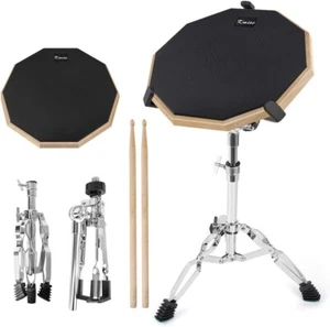 Drum Practice Pad Kit With Snare Drum Stand And Drumsticks 12 Inch Mute Double S - Picture 1 of 9