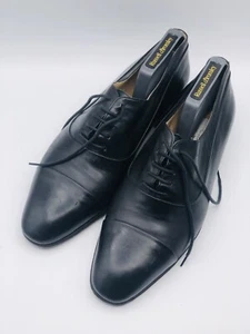 Vintage Mauri for Russell & Bromley schwarz Kappe Zehe Schnürung Oxford, Größe 9,5 - Bild 1 von 15