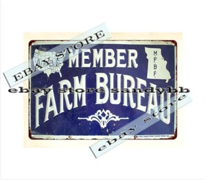 1920S MEMBER MISSOURI FARM BUREAU metal tin sign living room wall - Picture 1 of 4