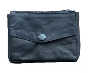 Leder Schlüsseltasche mit Doppelreißverschluss Geldbörse Schlüsseletui mit Knopf - Bild 1 von 4
