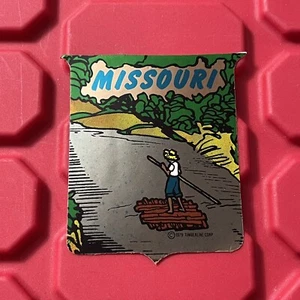 Calcomanía de viaje Missouri River Raft Timberline Corp 2,5 x 3 pegatina dorada brillante 1979 - Imagen 1 de 2