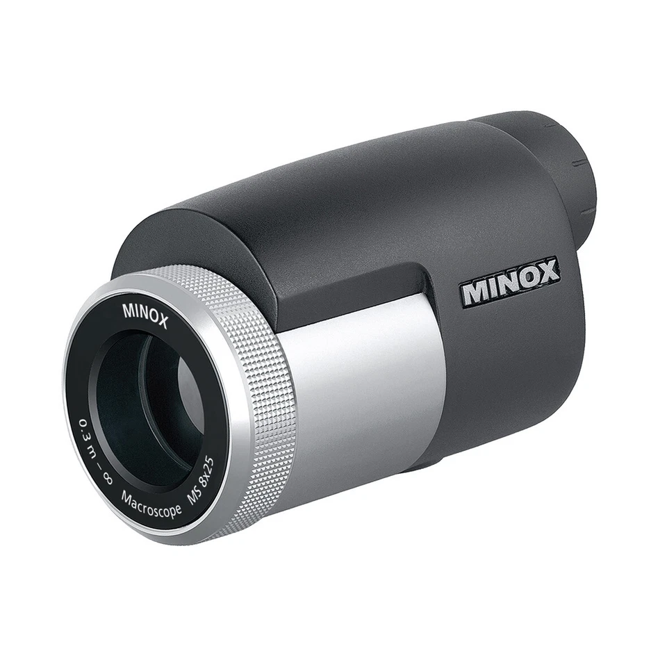 Minox MS 8x25 Macroscope Mini-Teleskop Wasserdicht Silber Schwarz - Bild 1 von 1