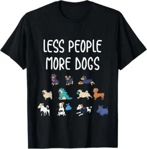 NEW! Funny Pet Less People More Dogs Design Best Gift Idea Premium T-Shirt S-3XL - Picture 1 of 3
