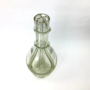 Vintage Blown Glass Bud Vase 11" Tall 4 Chambers Thick and Heavy Made in France - Picture 1 of 15