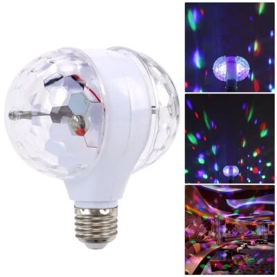 6W E27 luzes de festa discoteca bola de cristal luz de palco lâmpada LED DJ lâmpada rotativa RGB - Imagem 1 de 4