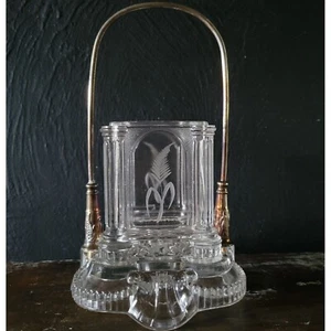 Antique Pickle Castor with Glass Base - No Lid, Antique Serveware - Picture 1 of 11