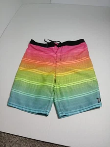 NWOT Hurley Swim Surf Board Youth Boy Shorts Trunks Multicolor Stripes Sz 20/30 - Picture 1 of 13