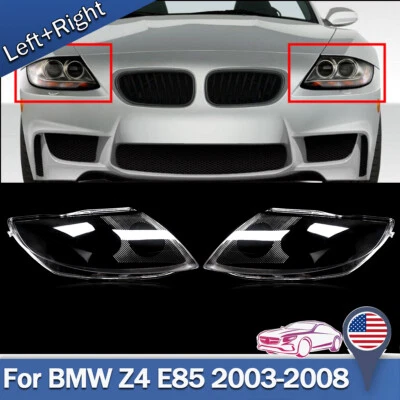 1 par de cubiertas transparentes de lente de faro izquierdo y derecho para BMW Z4 E85 2003-2008 Foto 1 de 4