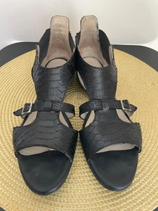 AGL Leather Snake Print Sandals - Black - EU Size 38N; US Size 8N - Picture 1 of 17