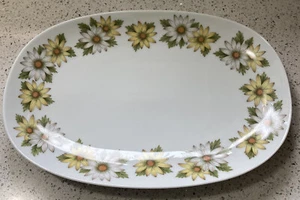 Vintage Noritake Marguerite Oval Serving Platter 13 3/8 inch White Daisies - Picture 1 of 6