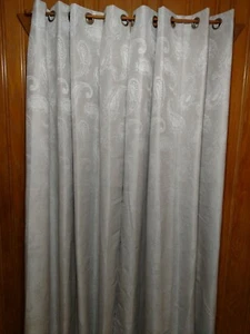 Paar - grau Paisley Design - Verdunkelungsvorhang Paneele mit Ösen - 54" x 84" -  - Bild 1 von 9