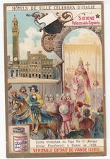 ITALY Vintage 1906 Trade Card ✤ POPE PIUS II ✤ SIENA ✤ 1458