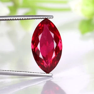 Marquise Cut Red Ruby 15.Carat Lab-Created Gemstone for Jewelry Making - Picture 1 of 3