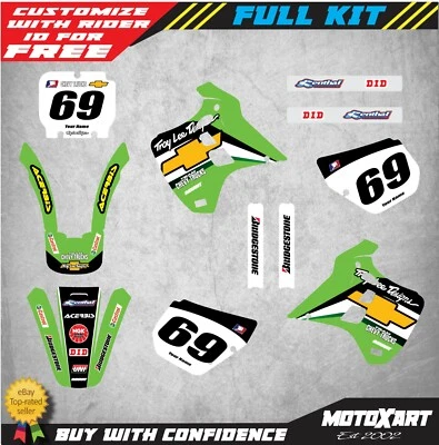 KAWASAKI KX 125 1990 1991 Full graphics kit SHIFT style custom stickers decals - Imagem 1 de 4