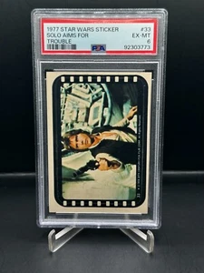 1977 Topps Star Wars Stickers Solo Aims for Trouble #33 PSA 6 - Picture 1 of 2