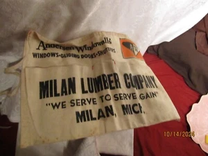 Vintage Tischler Werbung Nagelschürze Milan Lumber Co. Milan, Mi Neu - Bild 1 von 6