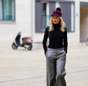 NEU RALPH LAUREN Damen Grau 100% Wolle Stretch Gerades Bein Marlen Hose $185 - Bild 1 von 11