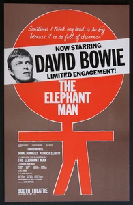 DAVID BOWIE IN THE ELEFANT MAN ON BROADWAY BOOTH THEATER POSTER VINTAGE 1980 - Bild 1 von 1