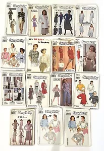 Lot de 15 motifs de couture vintage des années 1980 simplicité NON COUPÉS INUTILISÉS 10-18 -20 grands - Photo 1/6