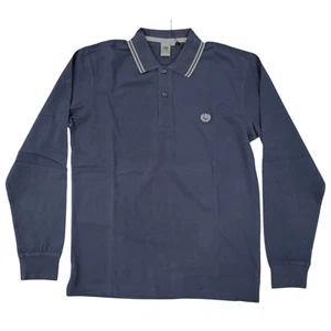 Maglia UOMO polo manica lunga in cotone elasticizzato "Ascot" Blu - taglia L - Foto 1 di 1