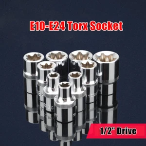 E10-E24 Torx Socket 1/2" Drive E Star Torx Female Nut Bolt Wrench Mirror Cr-V - Picture 1 of 9