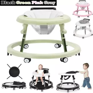 Foldable baby walker 9 Adjustable heights for 6-18 Months with wheels portable - Picture 1 of 20