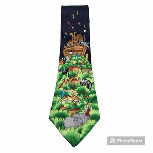 Noahs Ark Theme Novelty Necktie Steven Harris Church Dad Gift Fathers Day NWOT - Picture 1 of 9