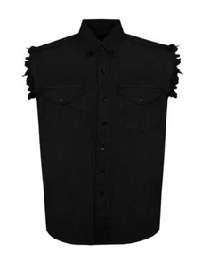 Men's Denim Black Sleeveless Shirt - free shipping - Foto 1 di 9