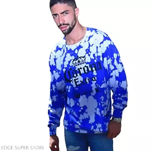 Corona Extra Blue White Tie Dye Retro Cotton Long Sleeve TShirt Size Medium - Picture 1 of 2