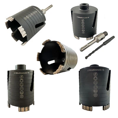 Diamant Dosensenker M16 Bohrkrone 68 mm 82 mm Dosenbohrer SDS Set Seitenschlitz - Bild 1 von 4