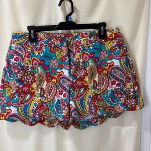 Pantalones Cortos Attyre Estampado Cachemira Dobladillo Festoneado Verano Playa Boho Festival Talla 10 - Imagen 1 de 6
