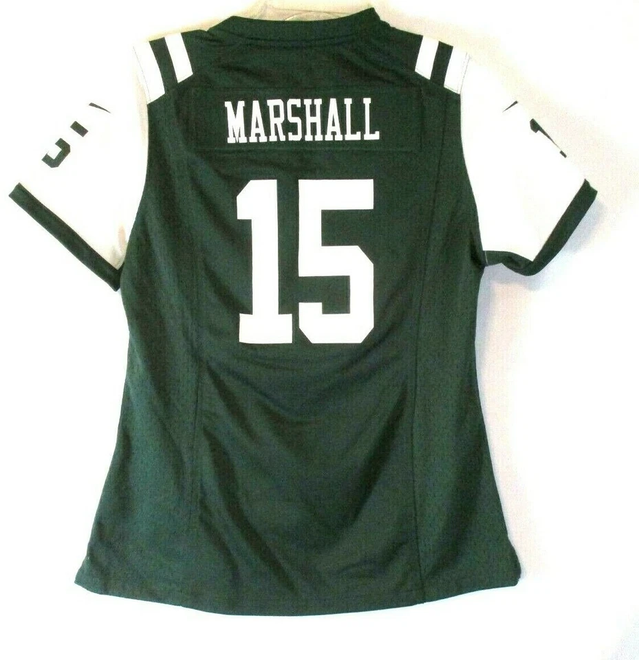 Camiseta de los New York Jets NFL Brandon Marshall #15 mediana verde gráfica para mujer YU15 Foto 1 de 4