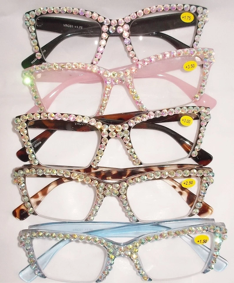 GAFAS DE LECTURA ROSA AZUL NEGRO LEOPARDO MARRÓN ESTRÁS ESTILO RETRO ENVÍO GRATUITO Foto 1 de 4