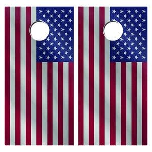 Juego de calcomanías de vinilo con tabla Cornhole bandera estadounidense de alta calidad EE. UU. - Imagen 1 de 1