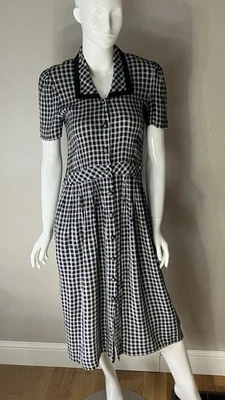 Vestido Largo SL Fashions Petites Mujer Vintage Negro Blanco Talla 10P Modest Church Foto 1 de 4
