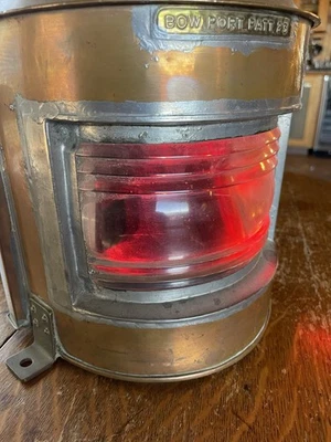 Vintage-Antique-WW11-Alderson-Ship’s-Nav-Light-Port-All-Brass-VeryNice-Gorgeous- - Image 1 of 4