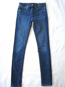rag + bone High Rise Skinny Jeans Women Size 27 Blue Distressed + Stretch L30.5 - Picture 1 of 11