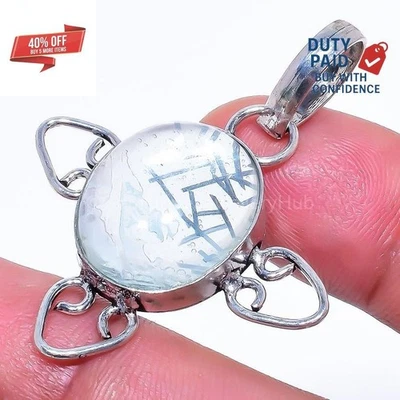 Oferta Black Friday 925 Plata CUARZO LECHOSO RUTILADO Étnico Artesano Esposa Colgante Foto 1 de 4