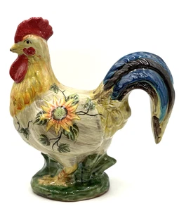 Vintage Ceramic Chicken Figurine Red White Farmhouse Rooster Hen Country Decor V - Picture 1 of 19