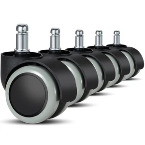 Office chair wheels (set of 5) - 11mmX22mm replacement hard floor castor wheels - Picture 1 of 7