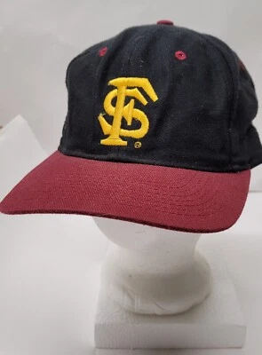 Boné vintage Florida State University preto marrom nota tamanho 7 3/8 pisos seminoles - Imagem 1 de 4