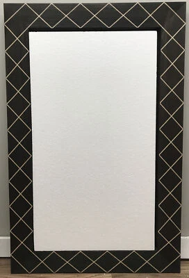 Rustic Wooden Carved Brown Frame Wall Mirror, Vertical or Horizontal, 40" x 26" - Image 1 of 4