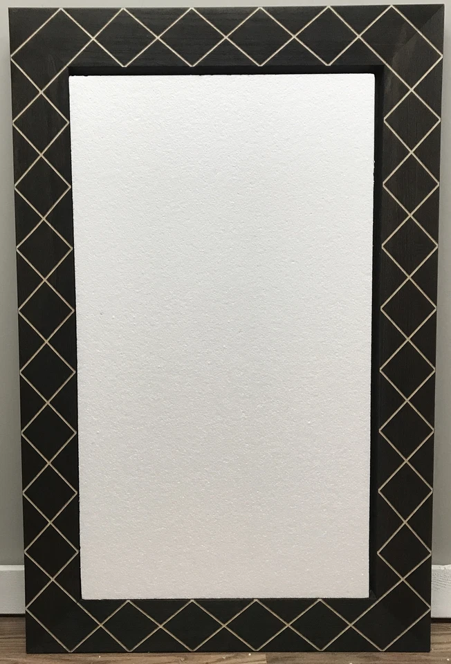 Rustic Wooden Carved Brown Frame Wall Mirror, Vertical or Horizontal, 40" x 26" - Image 1 of 4