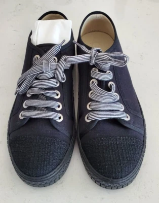 Chanel Zapatillas Tela/Tweed Negro Parte Superior Baja Talla 39 Nuevo en Caja Foto 1 de 4