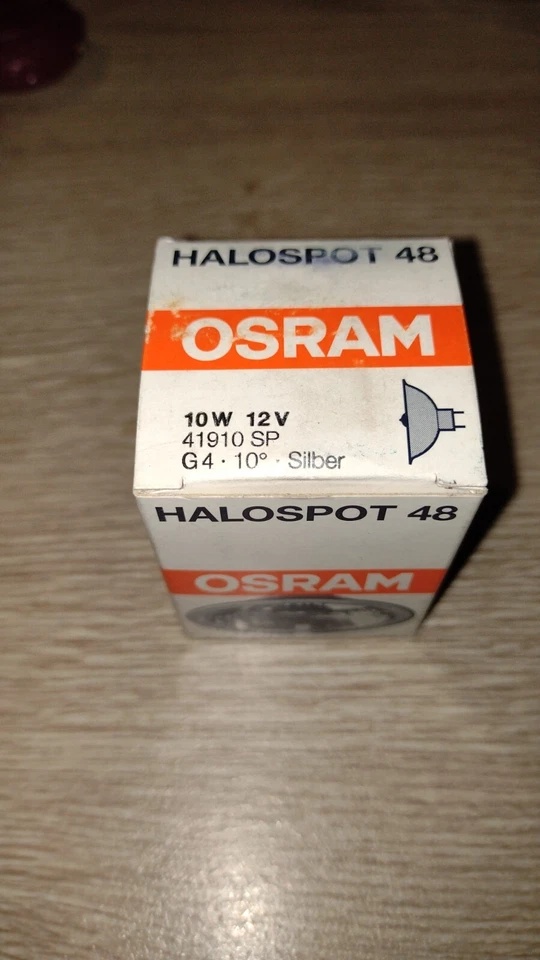 Osram Halospot 48 10W 12V G4 8° Argent 41910 Sp Halogène Lampe à Réflecteur - Photo 1/1